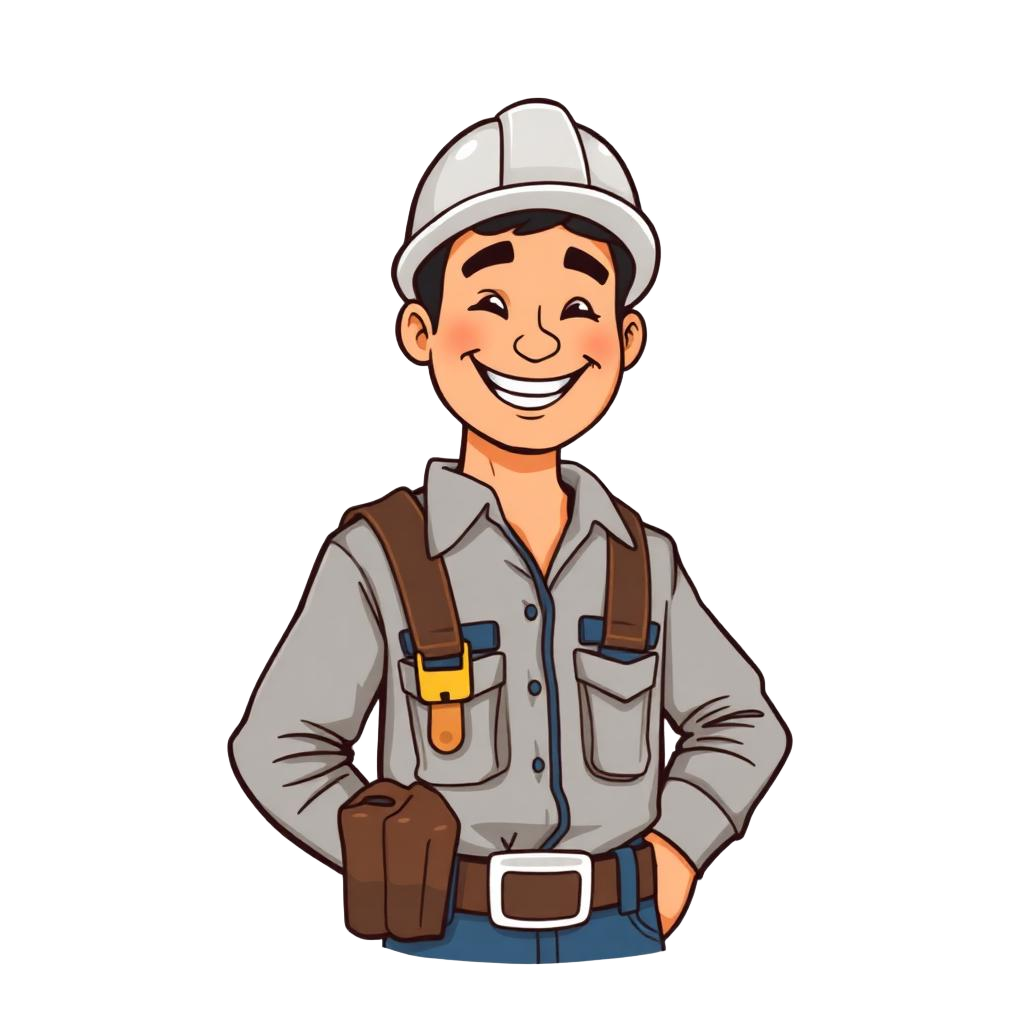 Profesional sonriente con casco y herramientas